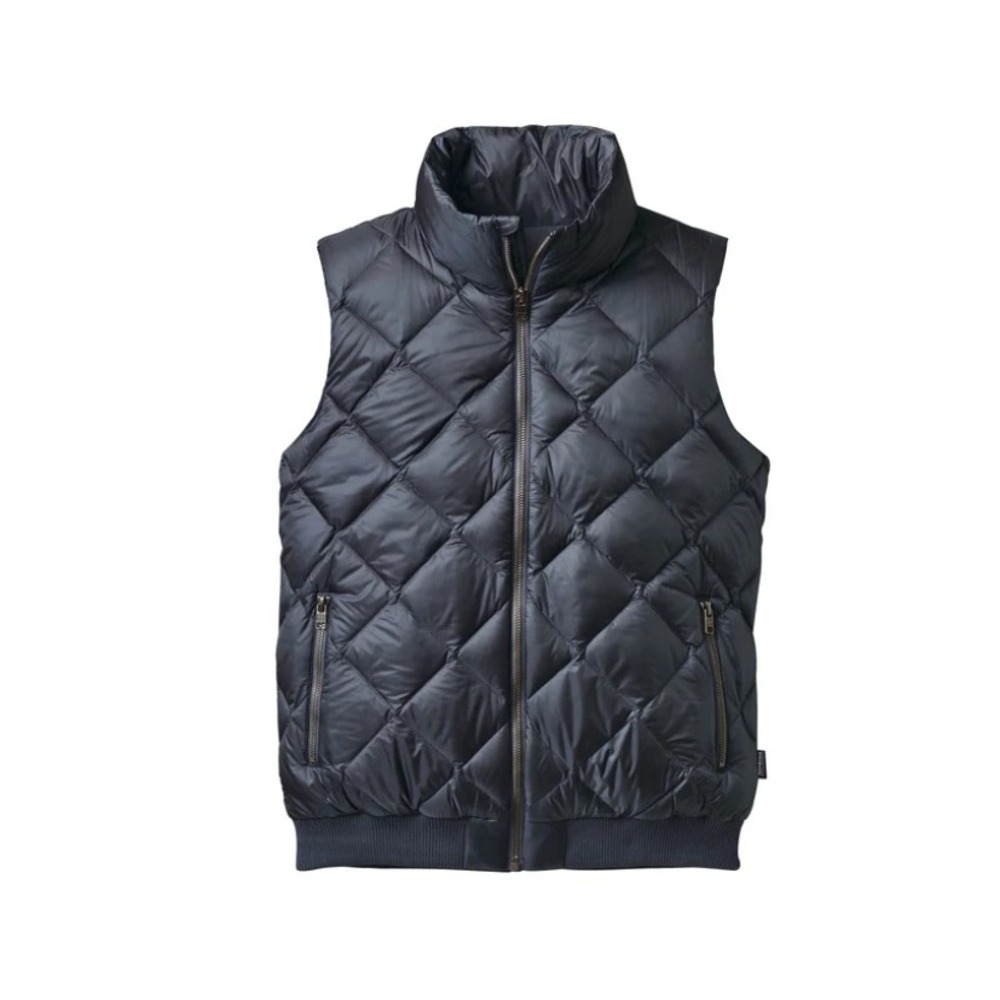 Patagonia Prow Bomber Vest Smolder Blue Duck Down Quilted Puffer Medium